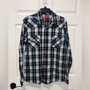 Cinch Modern Fit Pearl Snap‎ Western Shirt Mens Medium Plaid